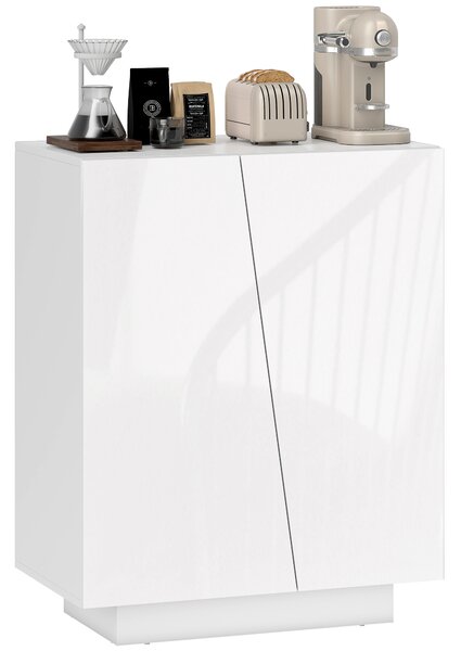 HOMCOM Dulap Multifuncțional cu 3 Nivele, Design Modern din PA Alb, Poliță Reglabilă, Bază Înălțată, 70x40x88 cm | Aosom Romania