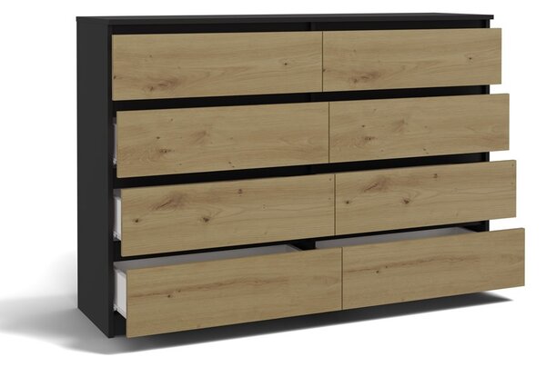 Comodă Musecalo 7 140 (antracit + stejar artisan). Promo -21%. 1132829