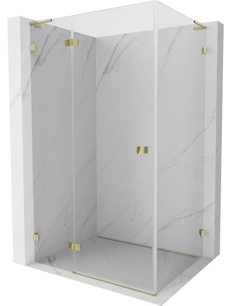 Mexen Lunar L, cabină de duș pliabilă stânga 70 x 90 cm, sticlă transparentă, profil auriu, 834L-070-090-50-00-L