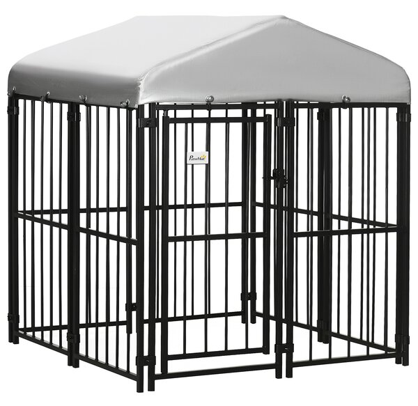 PawHut Tarc Joacă pentru Caini în Aer Liber cu Baldachin Impermeabil și Protecție UV 122x122x138cm | Aosom Romania