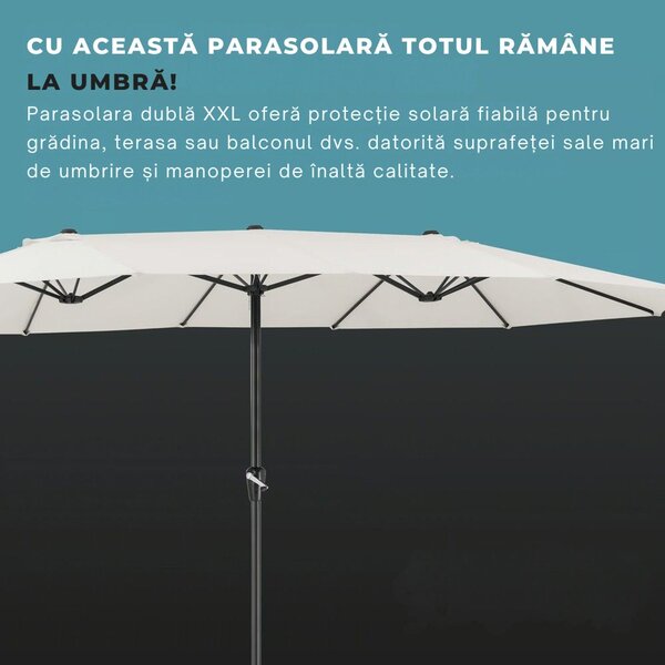 Umbrelă dublă MIAMI, 460 × 270 cm, bej Kingsleeve
