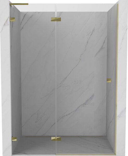 Mexen, Ușă de duș pivotantă Mexen Lunar L stânga 130 cm, transparentă, aurie - 834L-130-000-50-00-L
