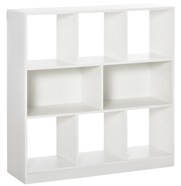 HOMCOM Bibliotecă Raft cu 8 Compartimente, Bibliotecă Modernă pentru Camera de Zi, Dormitor, Birou, 97.5x30x100 cm, Alb | Aosom Romania