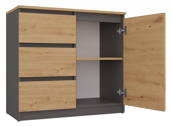 Set 2buc. comode Cervantina 1 (antracit + stejar artisan). Promo -11%. 1132872