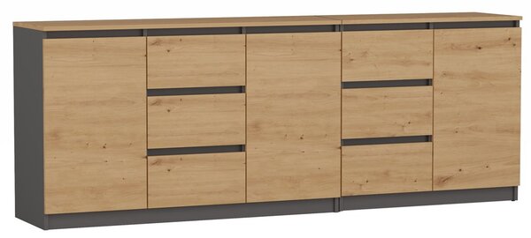 Set 2buc. comode Cervantina 1 (antracit + stejar artisan). Promo -11%. 1132872