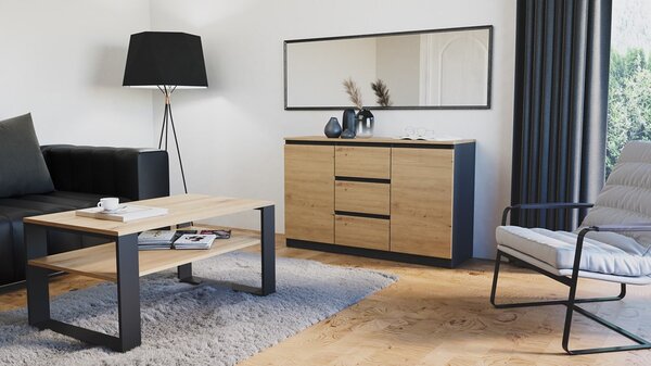 Set 2buc. comode Cervantina 1 (antracit + stejar artisan). Promo -11%. 1132872