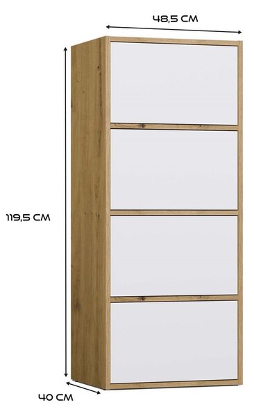 Dulap Afoctera 1 (stejar artisan + alb). 1132877