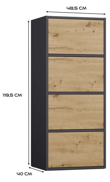 Dulap Afoctera 1 (antracit + stejar artisan). 1132878