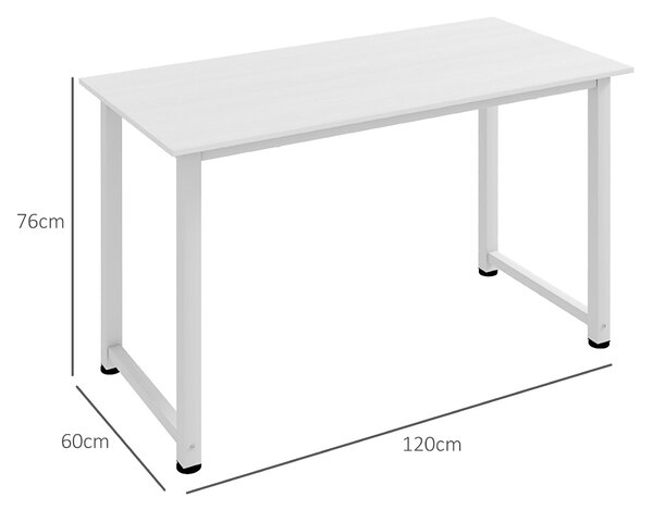 HOMCOM Birou pentru Computer cu Picioare Reglabile, 120x60x76 cm, Alb | Aosom Romania