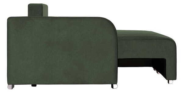 Coltar Extensibil 3 locuri Armando, cu ladă de depozitare, Verde - Gri, 240x147x85 cm