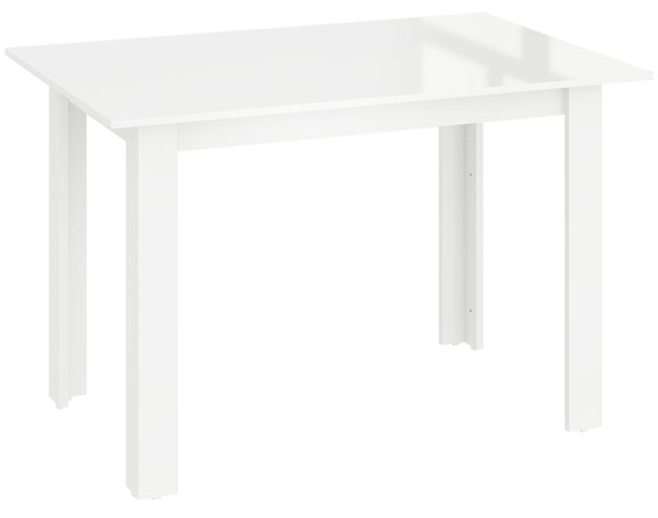 HOMCOM Masă Extensibilă pentru 4-6 Persoane cu Panouri Rabatabile, 120-160x80x78 cm, Alb Lucios | Aosom Romania