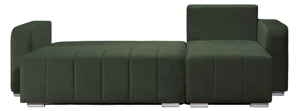 Coltar Extensibil 3 locuri Armando, cu ladă de depozitare, Verde - Gri, 240x147x85 cm