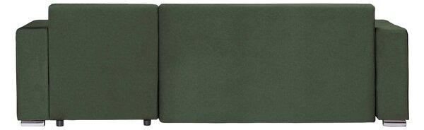Coltar Extensibil 3 locuri Armando, cu ladă de depozitare, Verde - Gri, 240x147x85 cm