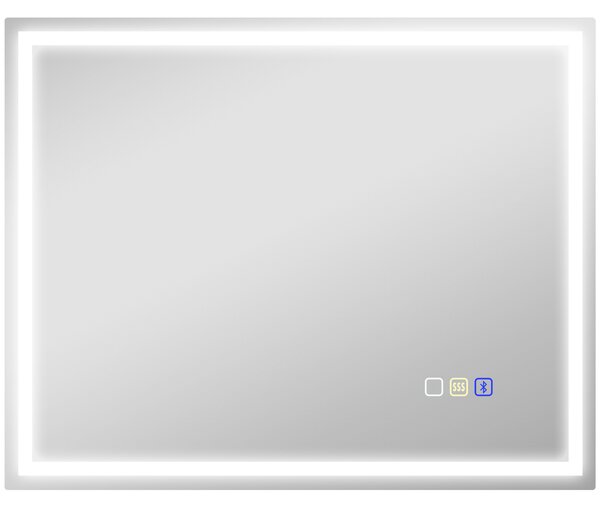 HOMCOM Oglindă Baie Bluetooth LED Antiabur Tactil | Aosom Romania