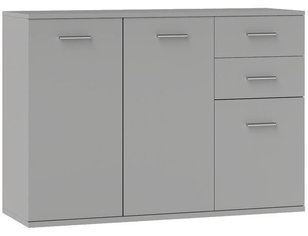 HOMCOM Dulap 3uși+2sertare gri 106x35x76 | Aosom Romania