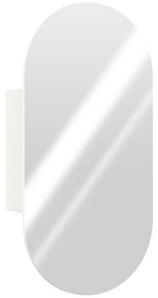 HOMCOM Oglindă Ovală Modernă cu Dulap și Două Rafturi, 45x90 cm, Alb | Aosom Romania
