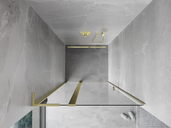 Mexen, Ușă de duș pivotantă Mexen Mist L 90 cm, transparentă, aurie - 8A4L-090-000-50-00