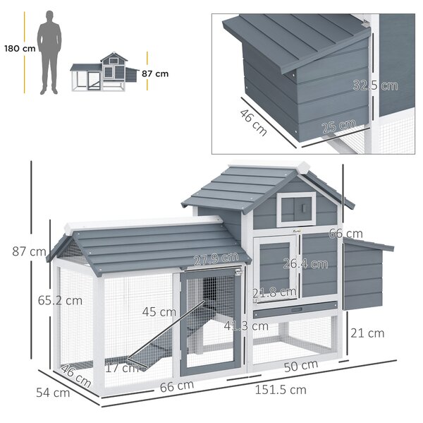 Pawhut Cotet Lemn Prefabricat – Pentru 2 Gaini, Ideal pentru Gradina | Aosom Romania