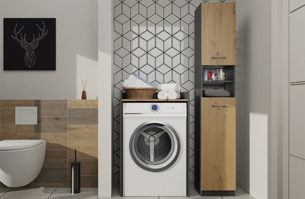 Dulap pentru mașina de spălat Perdieron 1 (antracit + stejar artisan). Promo -17%. 1132941