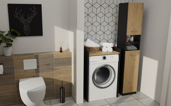 Dulap pentru mașina de spălat Perdieron 1 (antracit + stejar artisan). Promo -17%. 1132941