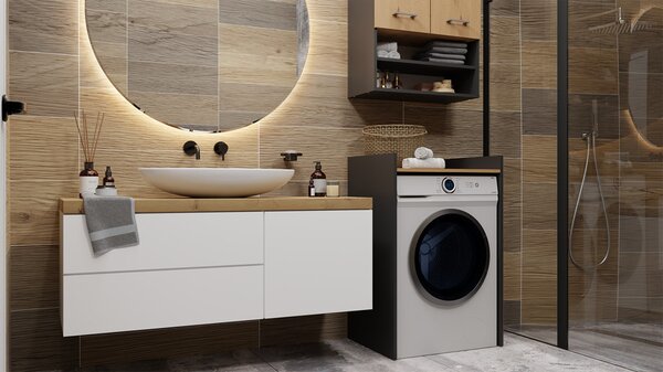 Dulap pentru mașina de spălat Perdieron 1 (antracit + stejar artisan). Promo -17%. 1132941