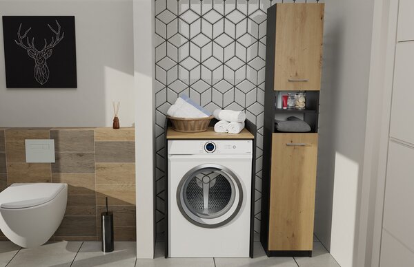 Dulap pentru mașina de spălat Perdieron 1 (antracit + stejar artisan). Promo -17%. 1132941