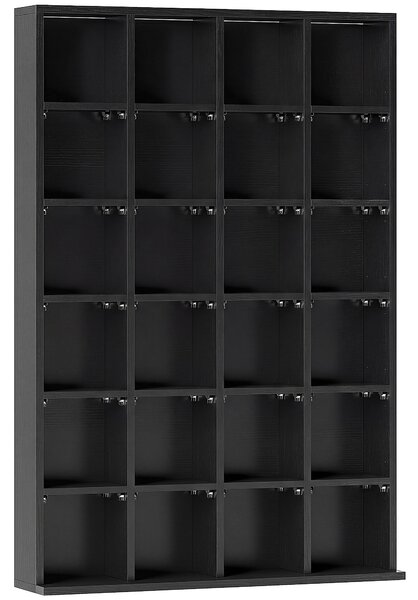HOMCOM Dulap pentru CD-uri pentru 456 CD-uri sau 336 DVD-uri, 24 Compartimente, 89x20x130.5 cm Negru | Aosom Romania