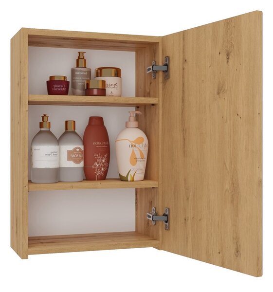 Dulap de baie suspendat Perdieron 3 (stejar artisan) (cu oglindă). 1132943