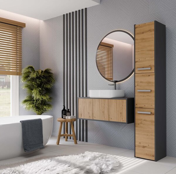 Dulap de baie Samways 2 (antracit + stejar artisan). 1132955