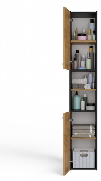Dulap de baie Samways 1 (antracit + stejar artisan). Promo -16%. 1132950