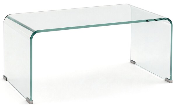 HOMCOM Măsuță din Sticlă Temperată Modernă pentru Living cu Design Monobloc, 80 x 45 x 35 cm, Transparent | Aosom Romania