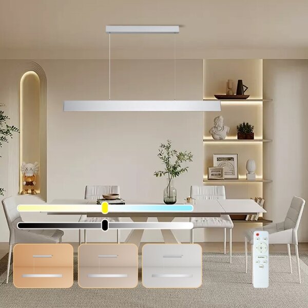 Lustră LED dimabilă pe cablu Brilagi SLIMLINE LED/40W/230V 3000-6000K argintiu + telecomandă