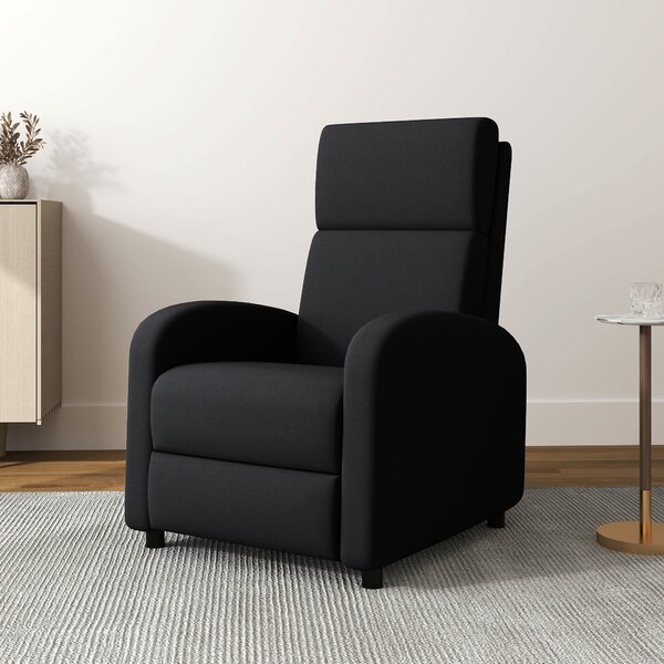 HOMCOM Fotoliu Relax Rabatabil Manual 160° cu Suport pentru Picioare, Fotoliu Ergonomic Tapițat cu Aspect de In pentru Dormitor, Birou, Living și Sufragerie, Negru | Aosom Romania