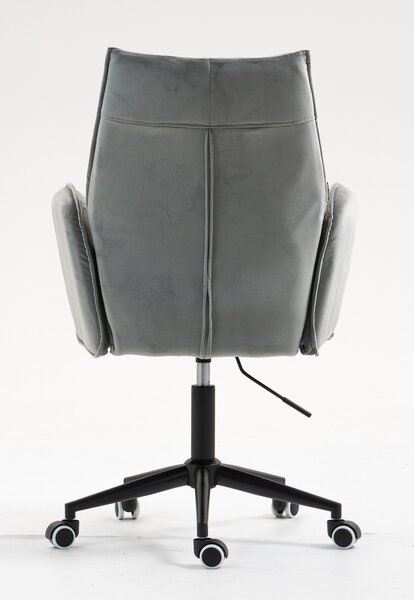 HR280K Scaun Gray din Catifea cu Bază Neagră