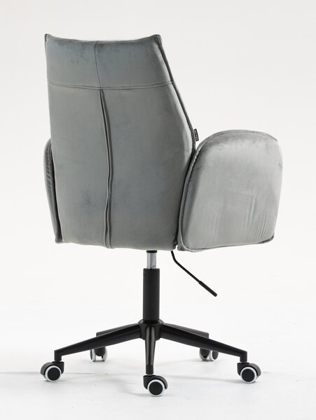 HR280K Scaun Gray din Catifea cu Bază Neagră