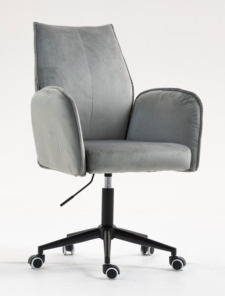 HR280K Scaun Gray din Catifea cu Bază Neagră