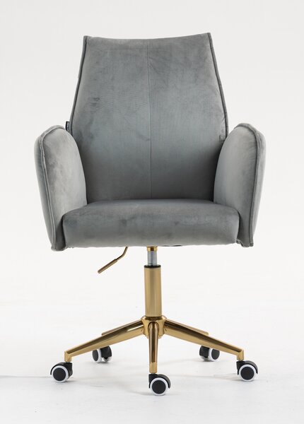 HR280K Scaun Gray din Catifea cu Bază Aurie