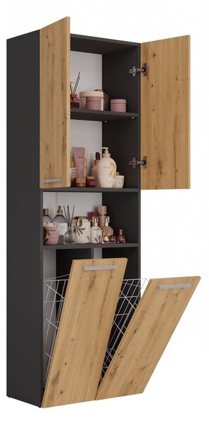 Dulap de baie Neltossa 6 (antracit + stejar artisan). Promo -12%. 1132996