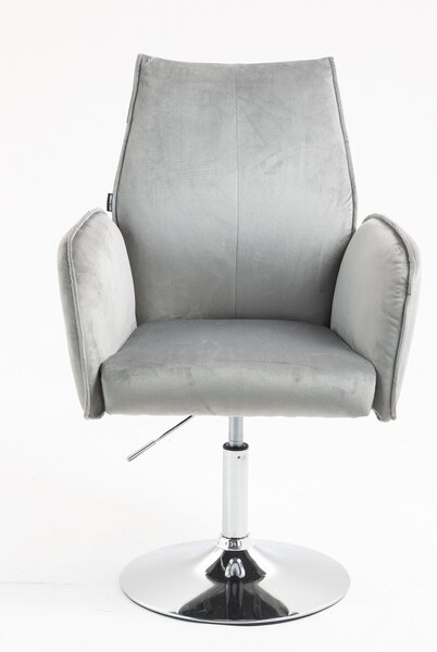 HR280N Scaun Gray din Catifea cu Bază Cromata