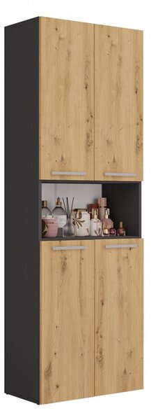Dulap de baie Neltossa 4 (antracit + stejar artisan). Promo -22%. 1132991