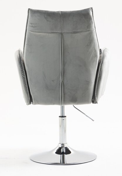 HR280N Scaun Gray din Catifea cu Bază Cromata