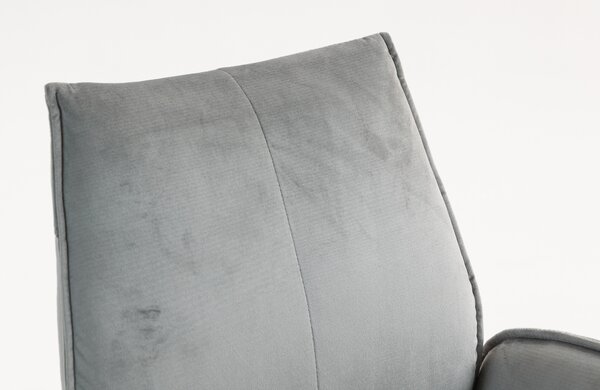 HR280K Scaun Gray din Catifea cu Bază Aurie