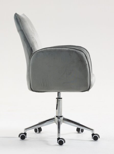 HR280K Scaun Gray din Catifea cu Bază Cromata