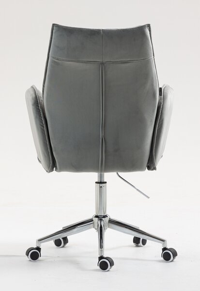 HR280K Scaun Gray din Catifea cu Bază Cromata