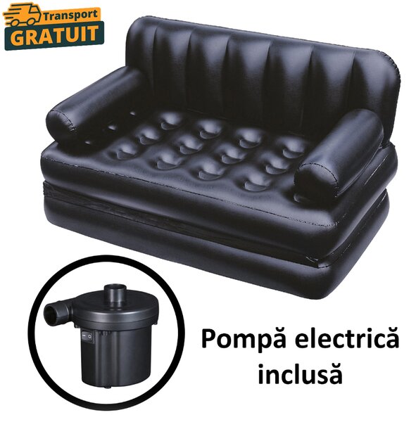 Canapea gonflabila Bestway, 2 locuri, cu pompa inclusa 186 x 145 x 64 cm