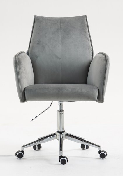 HR280K Scaun Gray din Catifea cu Bază Cromata