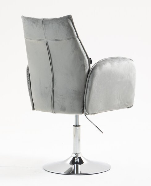 HR280N Scaun Gray din Catifea cu Bază Cromata