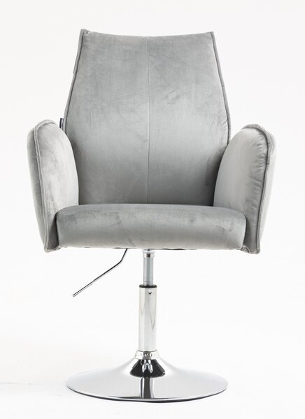 HR280N Scaun Gray din Catifea cu Bază Cromata