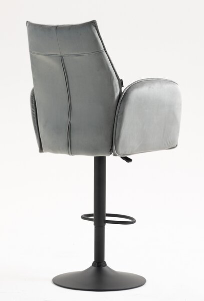 HR280W Scaun Gray din Catifea cu Bază Neagră