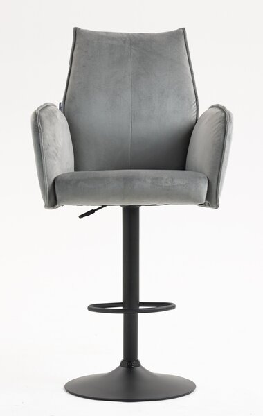 HR280W Scaun Gray din Catifea cu Bază Neagră